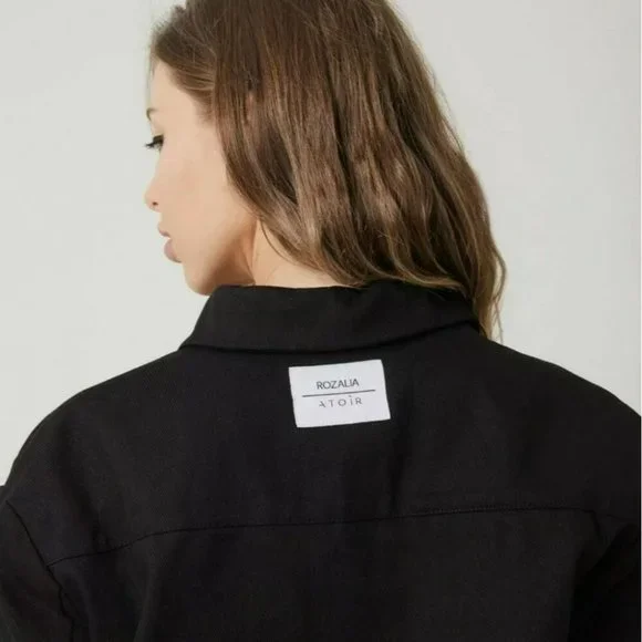 ROZALIA X ATOIR The Collar Top Black Size S M RRP $199 BNWT - Picture 4 of 6